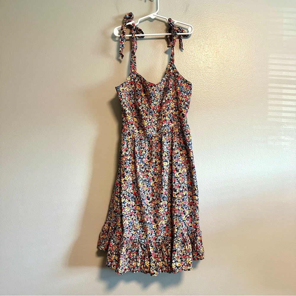 Old Navy Multicolor Floral Tie Shoulder Smocked Girl’s Cami Dress Size S